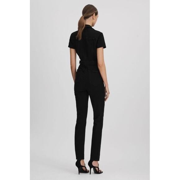 GOOD AMERICAN Women's Good Black Good Denim Jumpsuit size L - Picture 2 of 13